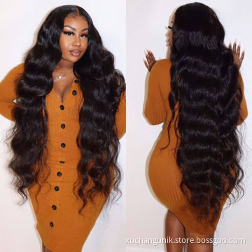 Uniky Brazilian body wave hd lace closure wig Human Hair Lace Front Wig Remy HD Lace Wigs for Black Wholesale Transparent Swiss